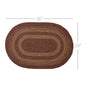 Burgundy Tan Jute Rug Oval 24x36