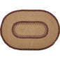 Burgundy Tan Jute Rug Oval Welcome 20x30