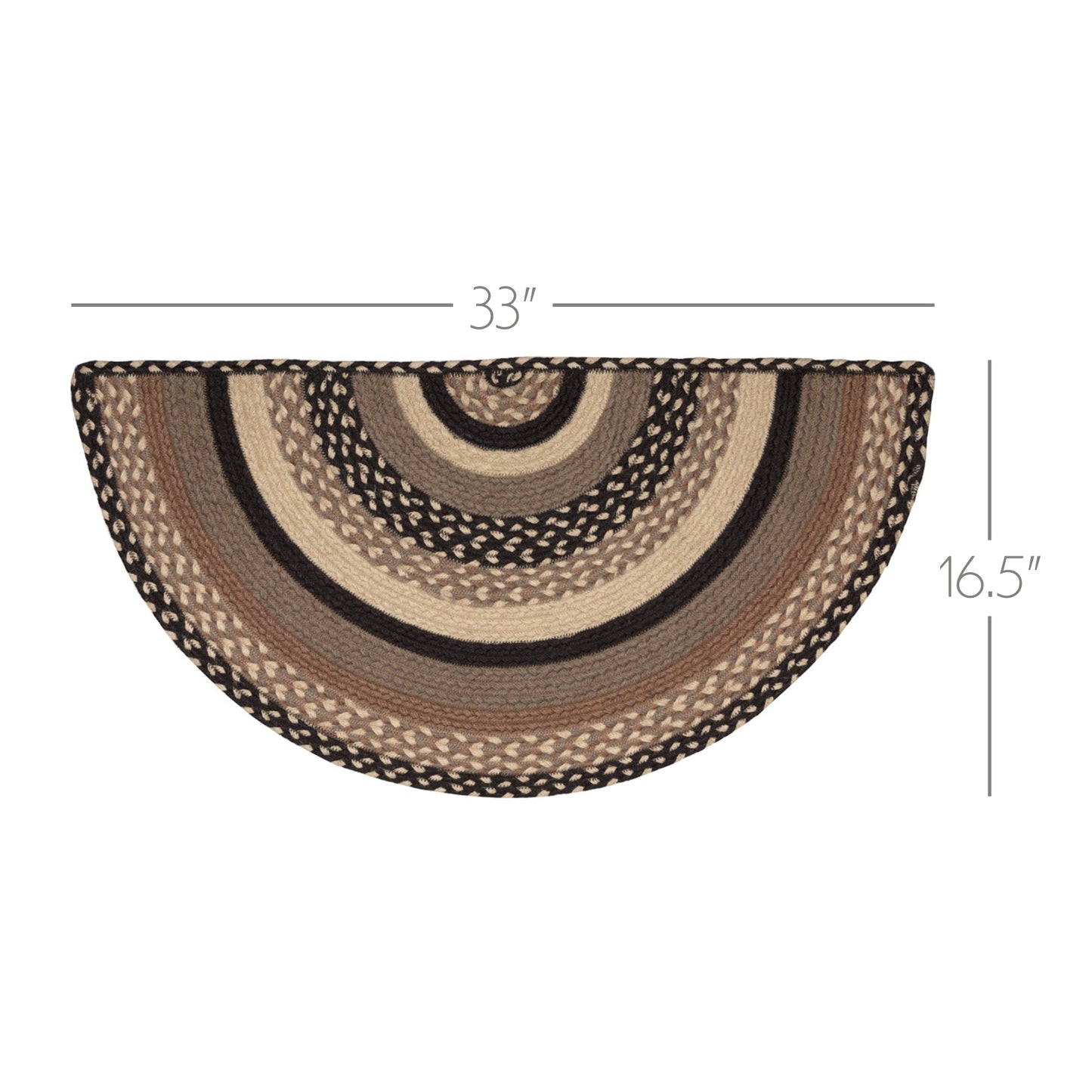 Sawyer Mill Charcoal Creme Jute Rug Half Circle 16.5x33