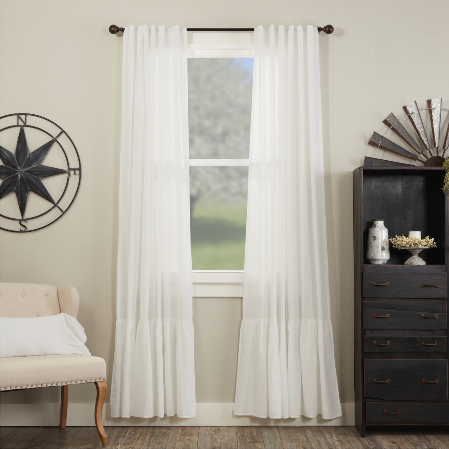 Elizabeth Ruffled Panel Set of 2 96Lx50W