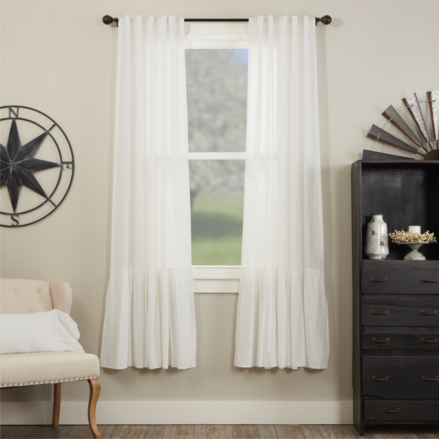 Elizabeth Ruffled Panel Set of 2 84Lx40W