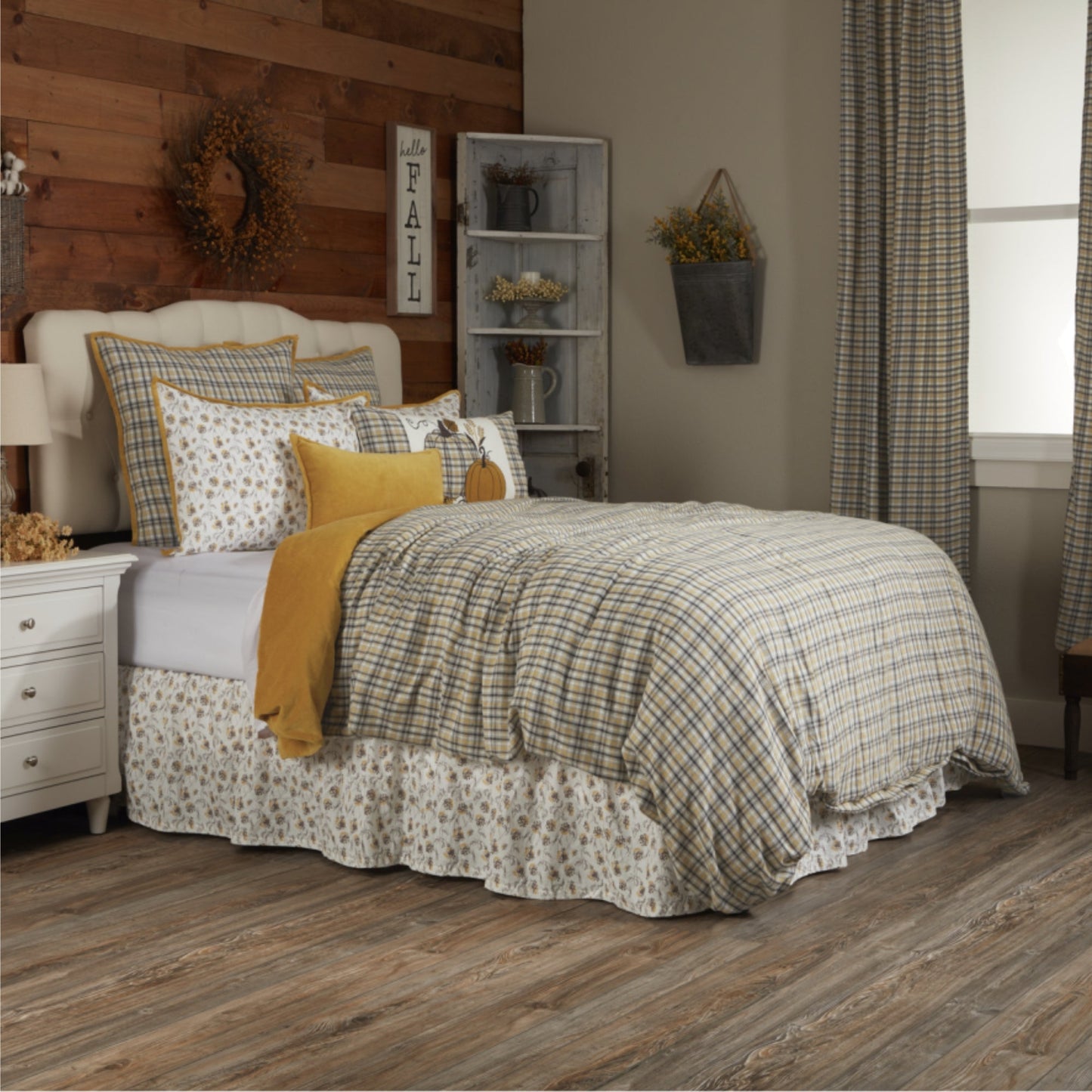 Morning Meadow Plaid King Duvet Cover