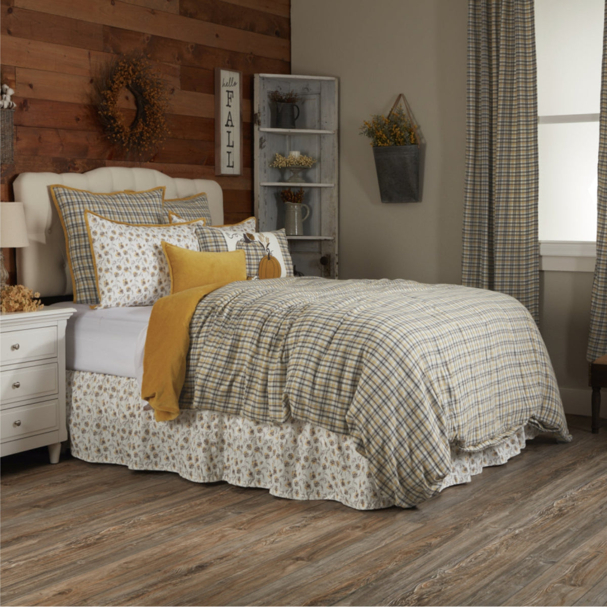 Morning Meadow Plaid Queen Duvet Cover