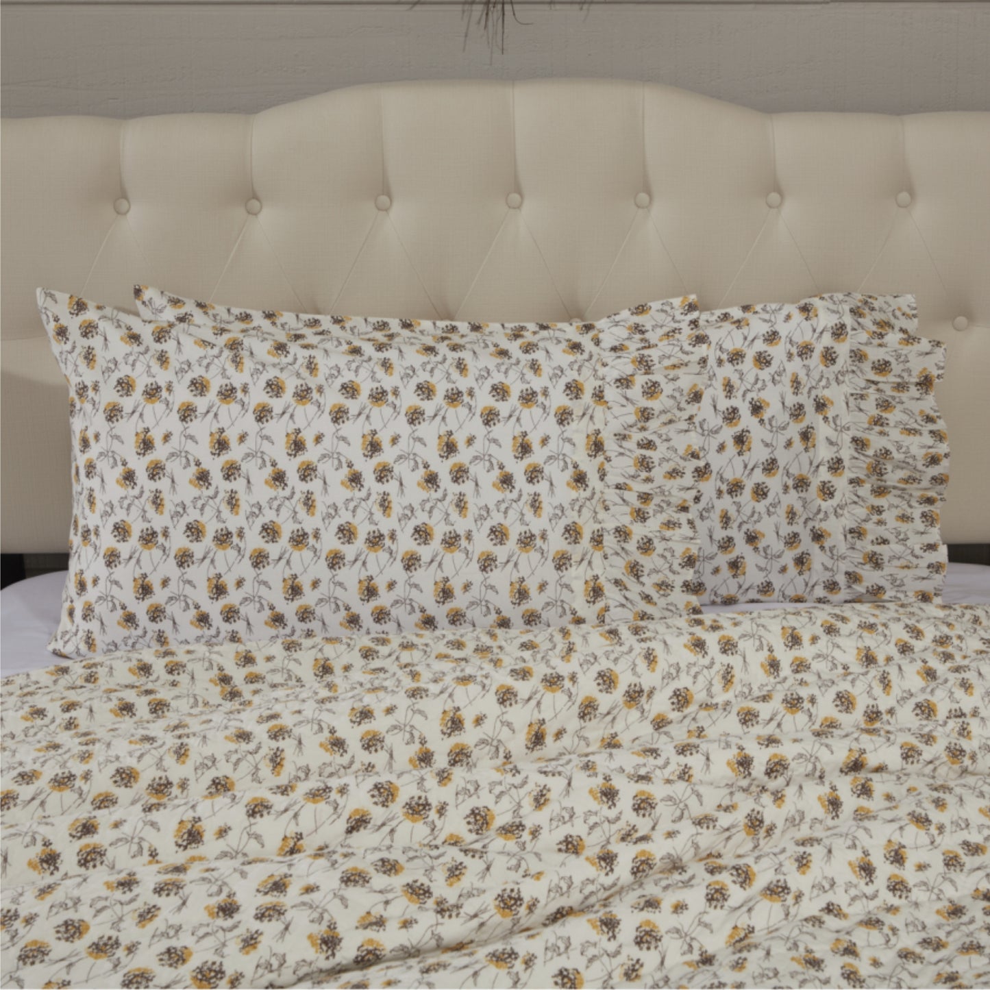 Morning Meadow Floral King Pillow Case Set of 2 37Lx21W+5