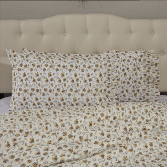 Morning Meadow Floral King Pillow Case Set of 2 37Lx21W+5
