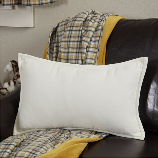 Morning Meadow White Velvet Pillow Cover 20Lx12W