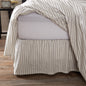 Timeless Ticking Gray Ruffled Twin Bed Skirt 76Lx39Wx16
