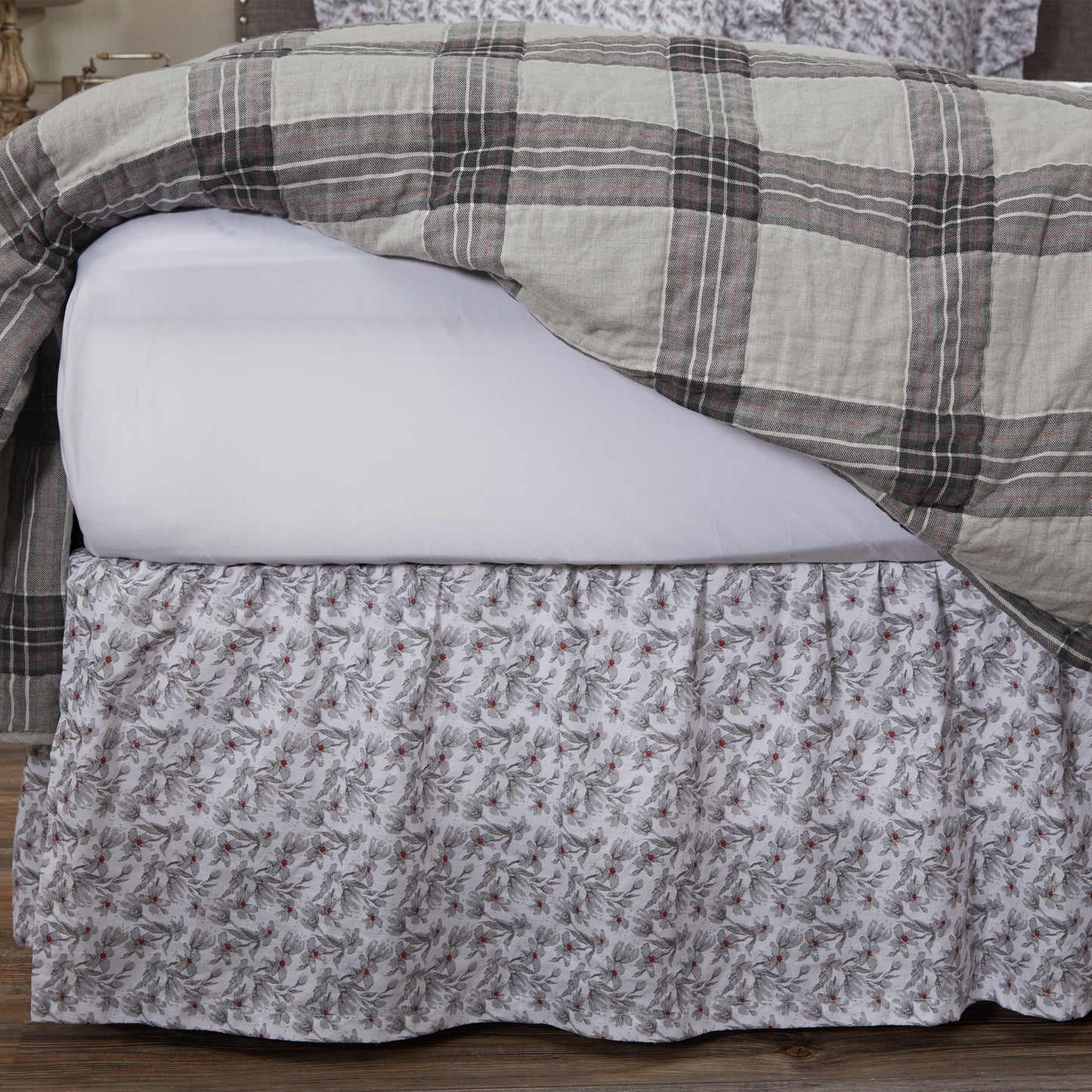 Twilight Floral King Bed Skirt 80Lx78Wx16