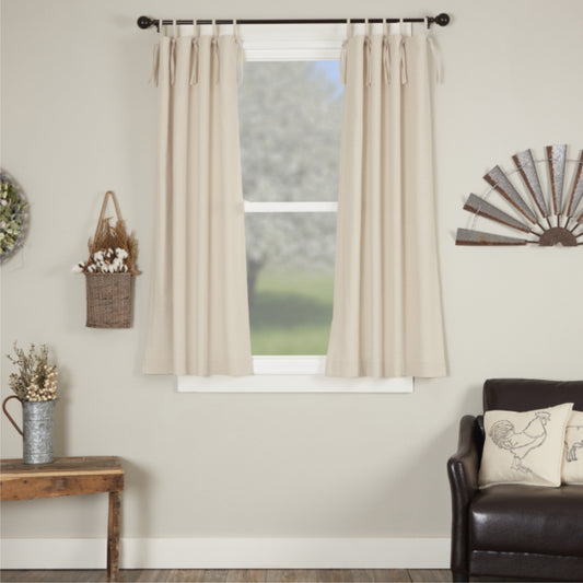 Market Place Natural Tie Top Short Panel Set of 2 63Lx36W