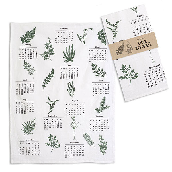 Greenery Calendar Tea Towel - Min of 4