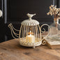 Tea Kettle Candle Holder with Bird