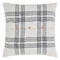Black Plaid Fabric Euro Sham 26x26