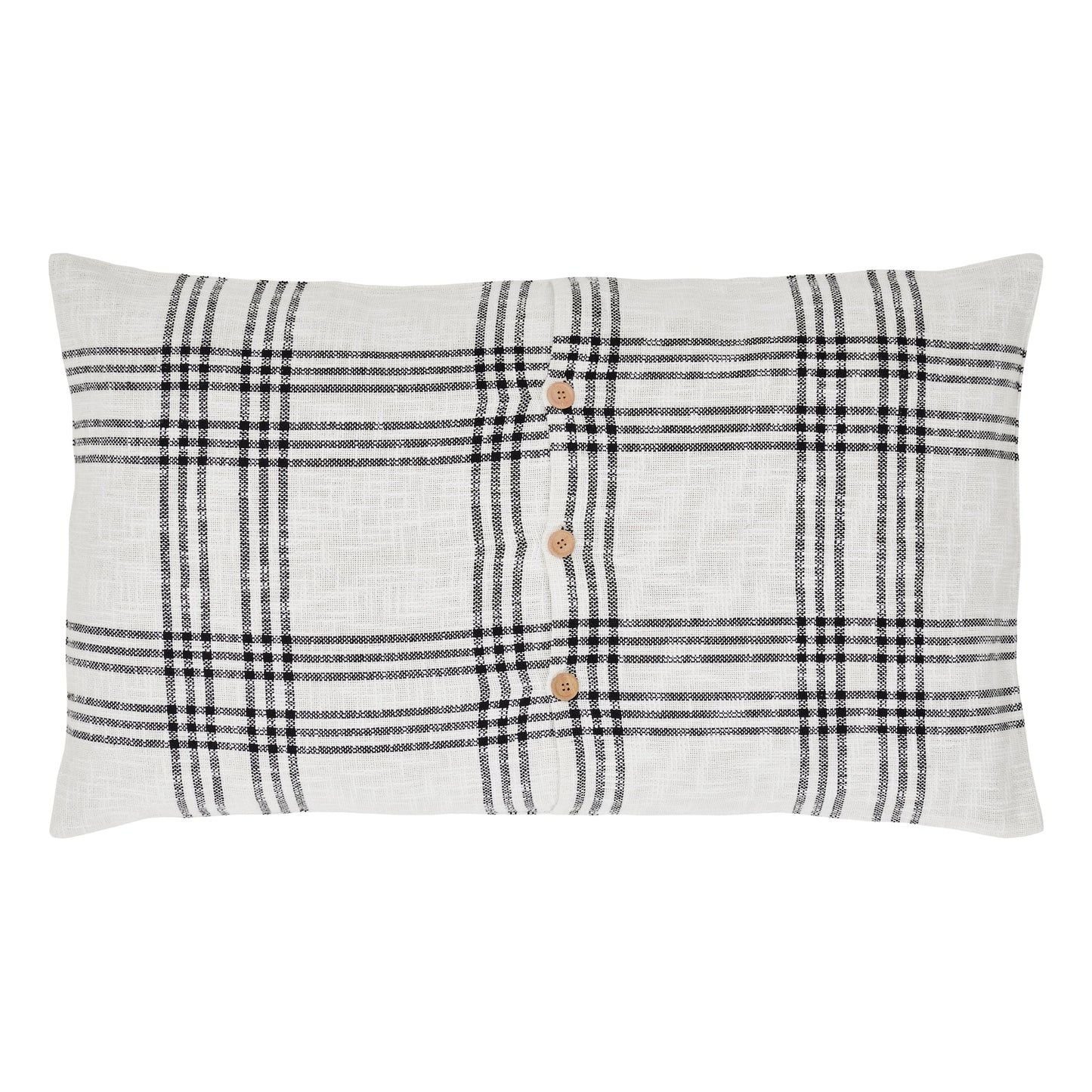 Black Plaid King Sham 21x37
