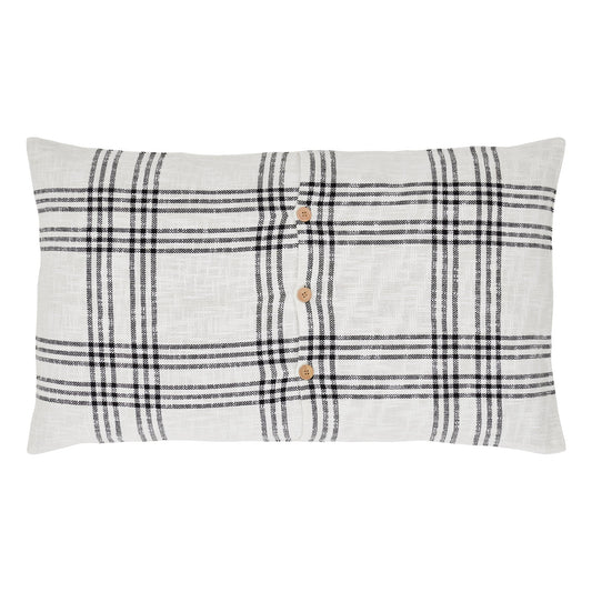 Black Plaid King Sham 21x37