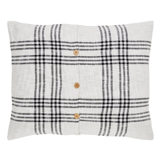 Black Plaid Standard Sham 21x27