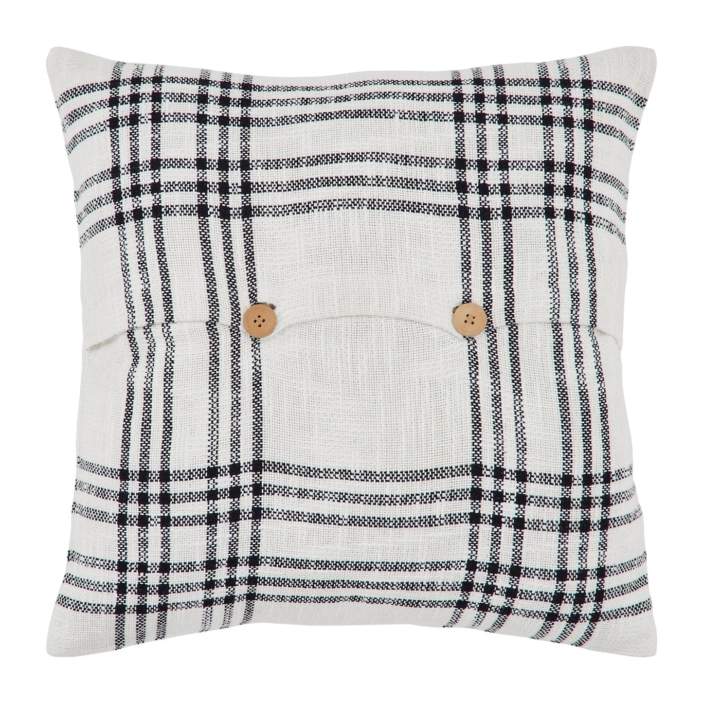 Black Plaid Fabric Pillow 18x18