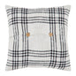 Black Plaid Fabric Pillow 18x18