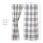 Black Plaid Short Panel Set of 2 63x36