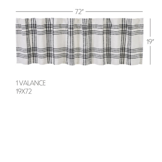 Black Plaid Valance 19x72
