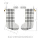 Wintergleam Black White Plaid Stocking 12x20