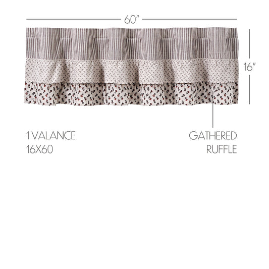 Florette Ruffled Valance 16x60