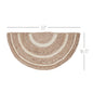 Natural & Creme Jute Rug Half Circle 16.5x33