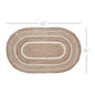 Natural & Creme Jute Rug Oval w/ Pad 36x60