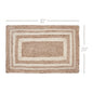 Natural & Creme Jute Rug Rect 20x30
