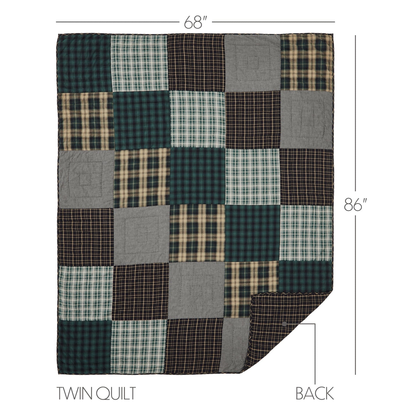 Pine Grove Twin Quilt 68Wx86L