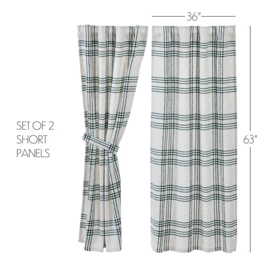 Pine Grove Plaid Short Panel Set of 2 63x36