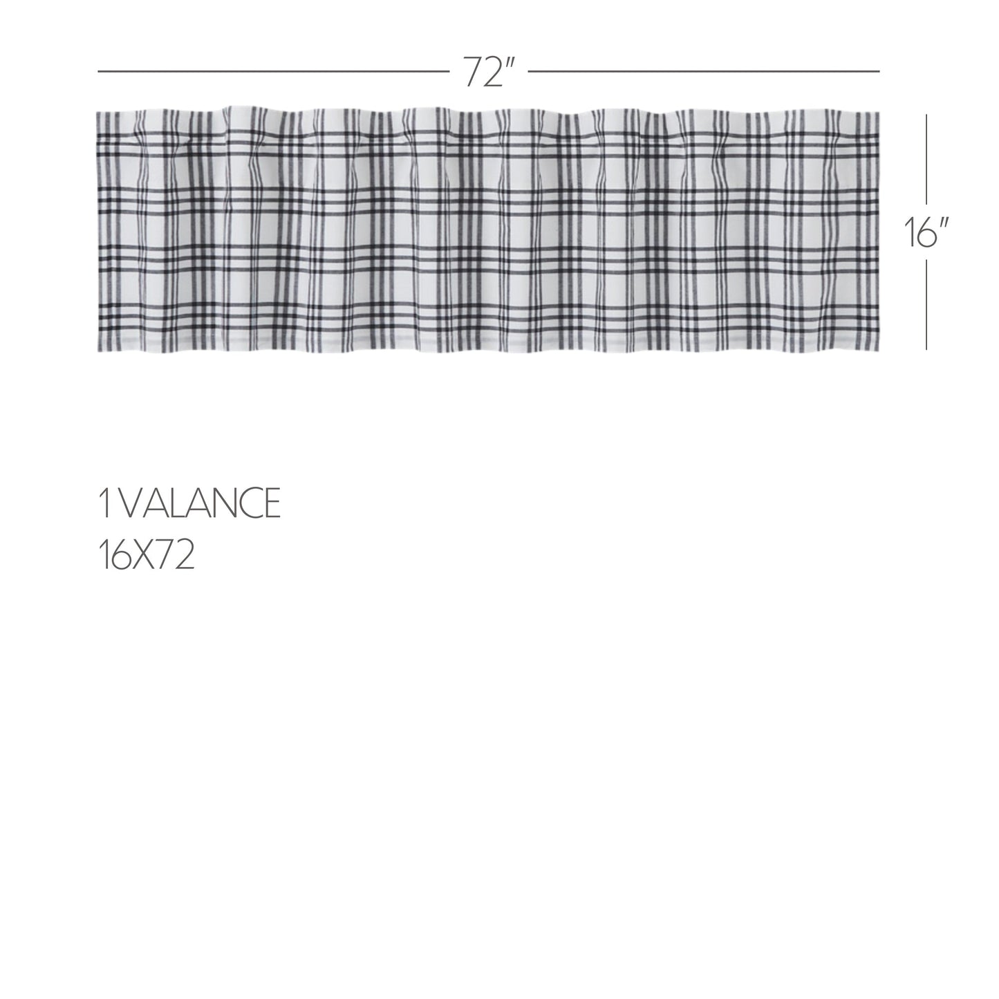 Sawyer Mill Black Plaid Valance 16x72
