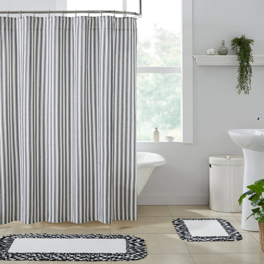 Sawyer Mill Black Ticking Stripe Shower Curtain