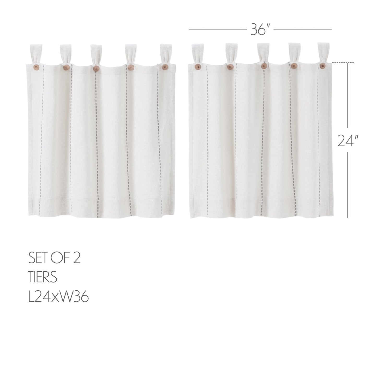 Stitched Burlap White Tier Set of 2 L24xW36