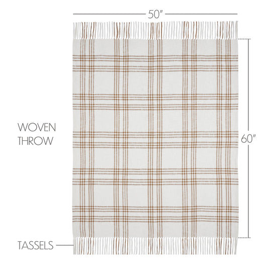 Wheat Plaid Woven Throw 50x60