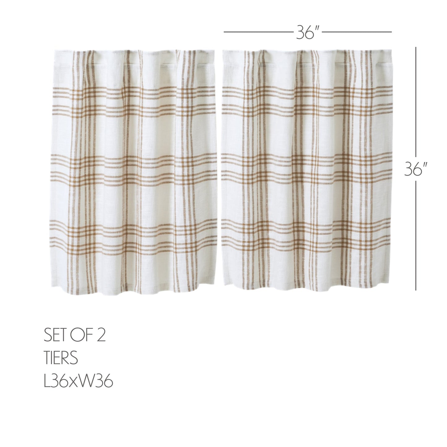 Wheat Plaid Tier Set of 2 L36xW36