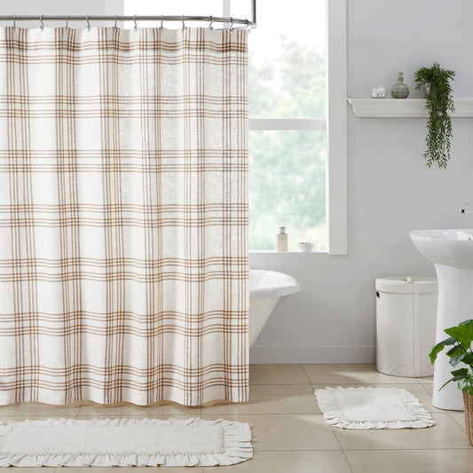 Wheat Plaid Shower Curtain