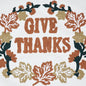 Thanksgiving Fall Harvest Wheat Plaid Give Thanks Throw Pillow 18x18 Rustic Farmhouse Decorative Home Accent