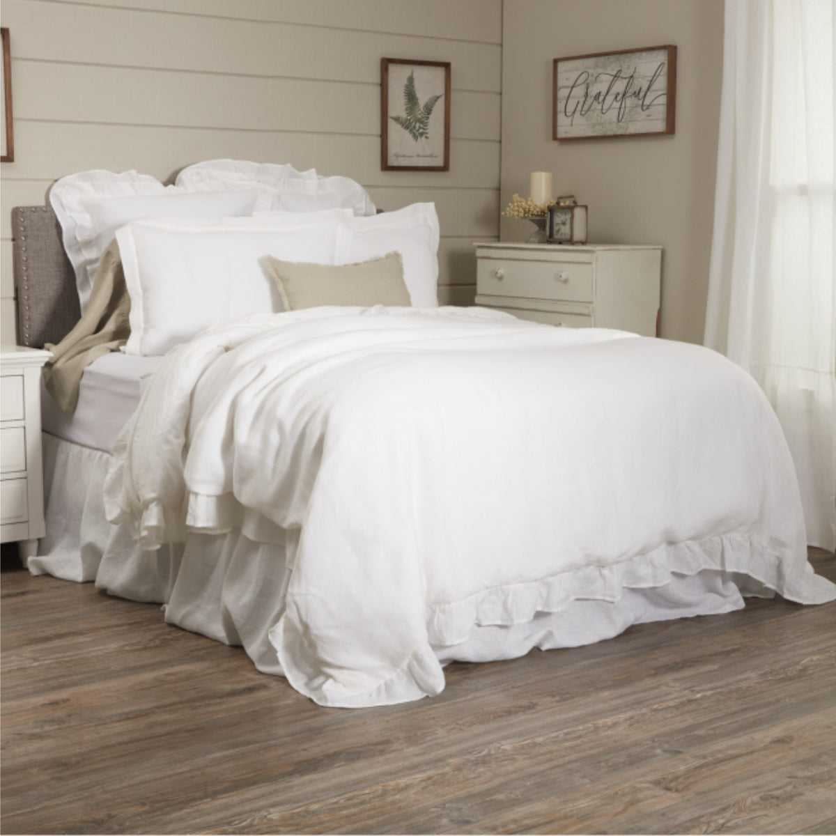 Provincial Linen White King Duvet Cover