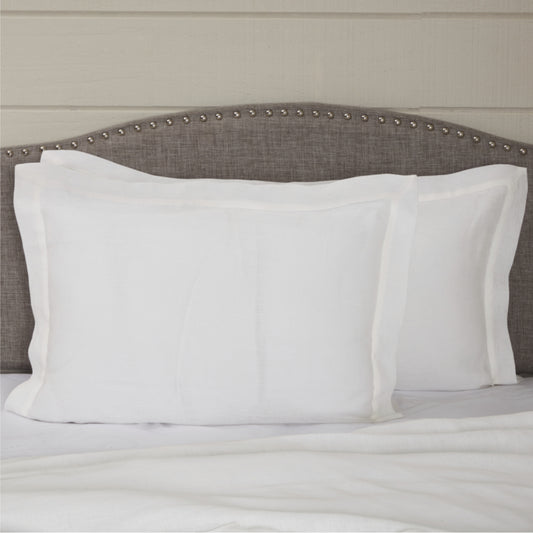 Provincial Linen White King Sham 37Lx21W