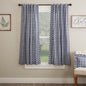 Vintage Check Blue Short Panel Set of 2 63Lx36W