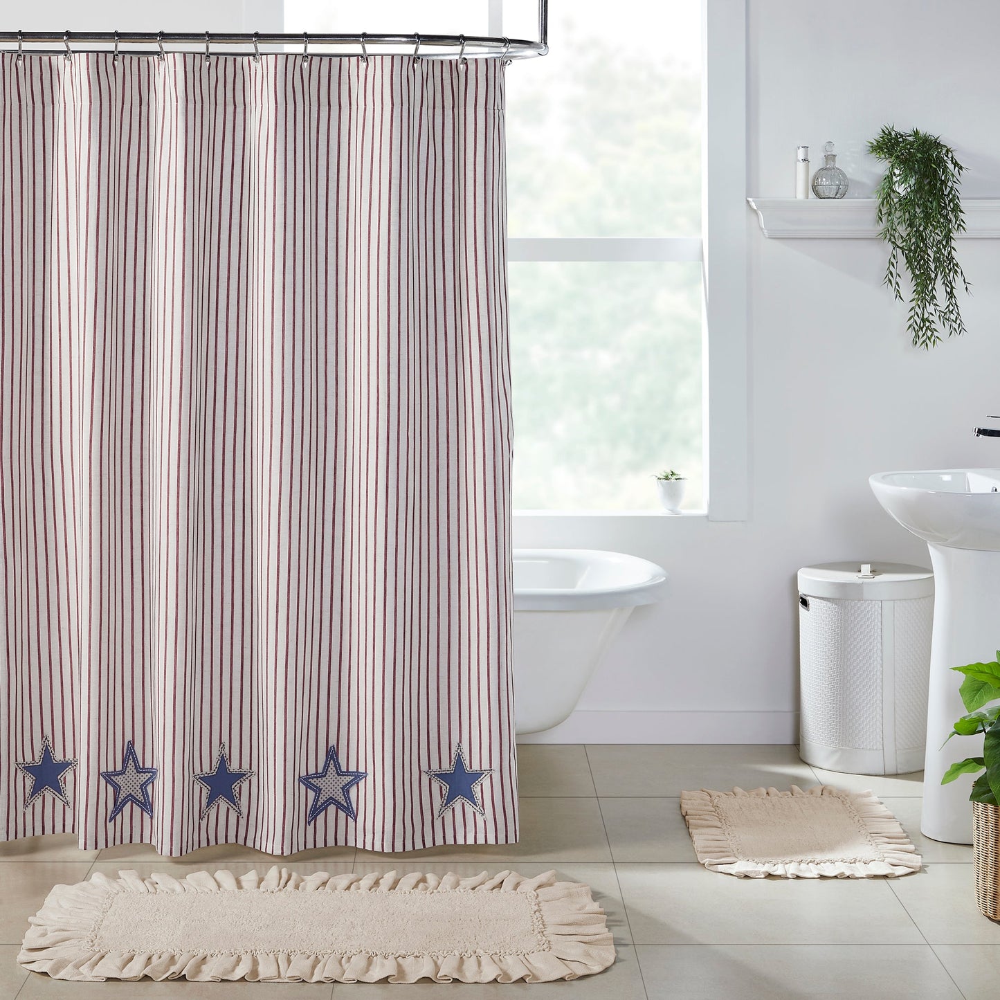 Celebration Applique Star Shower Curtain
