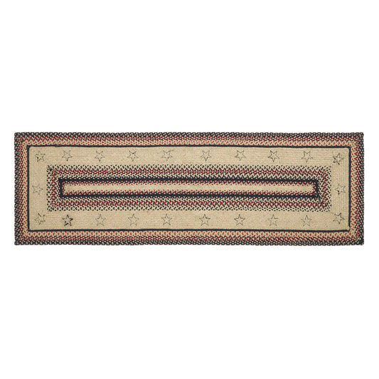 Colonial Star Jute Rug/Runner Rect w/ Pad 24x78