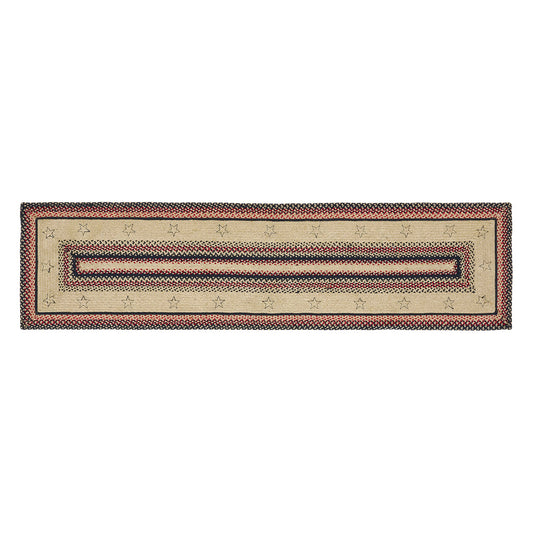 Colonial Star Jute Rug/Runner Rect w/ Pad 24x96