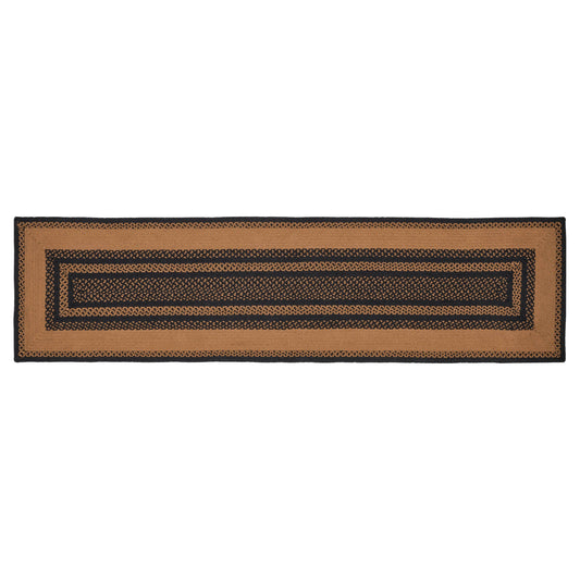 Farmhouse Jute Rug/Runner Rect Stencil Stars w/ Pad 24x96