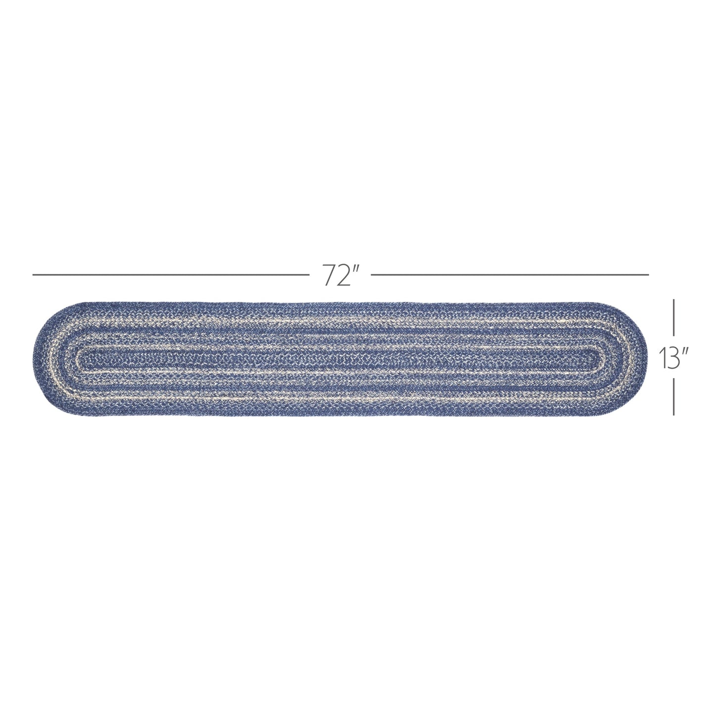 Great Falls Blue Jute Oval Runner 13x72