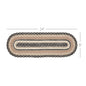 Sawyer Mill Charcoal Creme Jute Oval Runner 8x24
