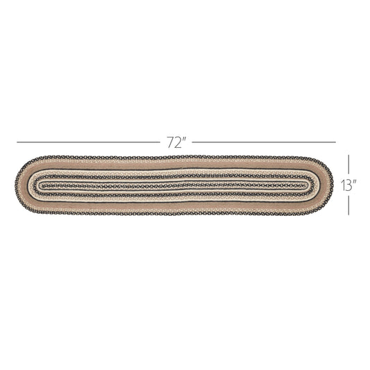 Sawyer Mill Charcoal Creme Jute Oval Runner 13x72