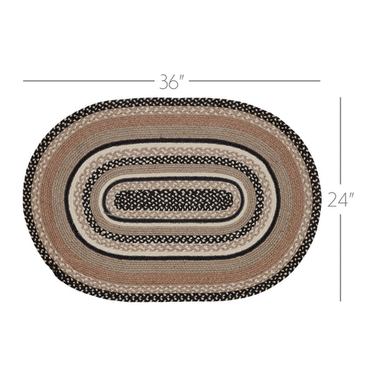 Sawyer Mill Charcoal Creme Jute Rug Oval 24x36