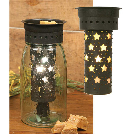 Large Punched Stars Quart Mason Jar Wax Warmer Kit - Min of 4