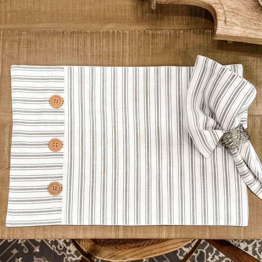 Timeless Ticking Gray Placemat Set of 4 18Lx12W